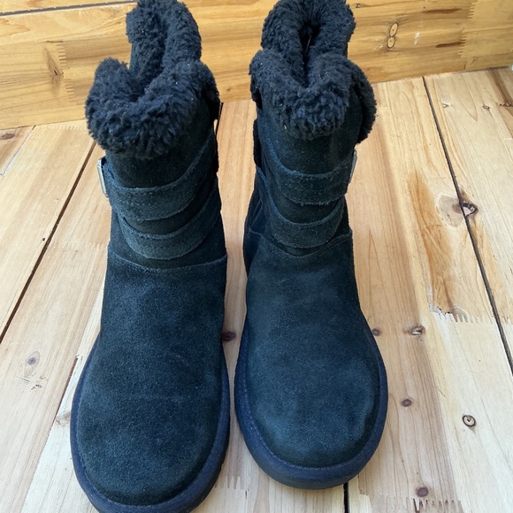 Women's Black Winter Boots with Faux Fur Lining - Picture 4 of 5